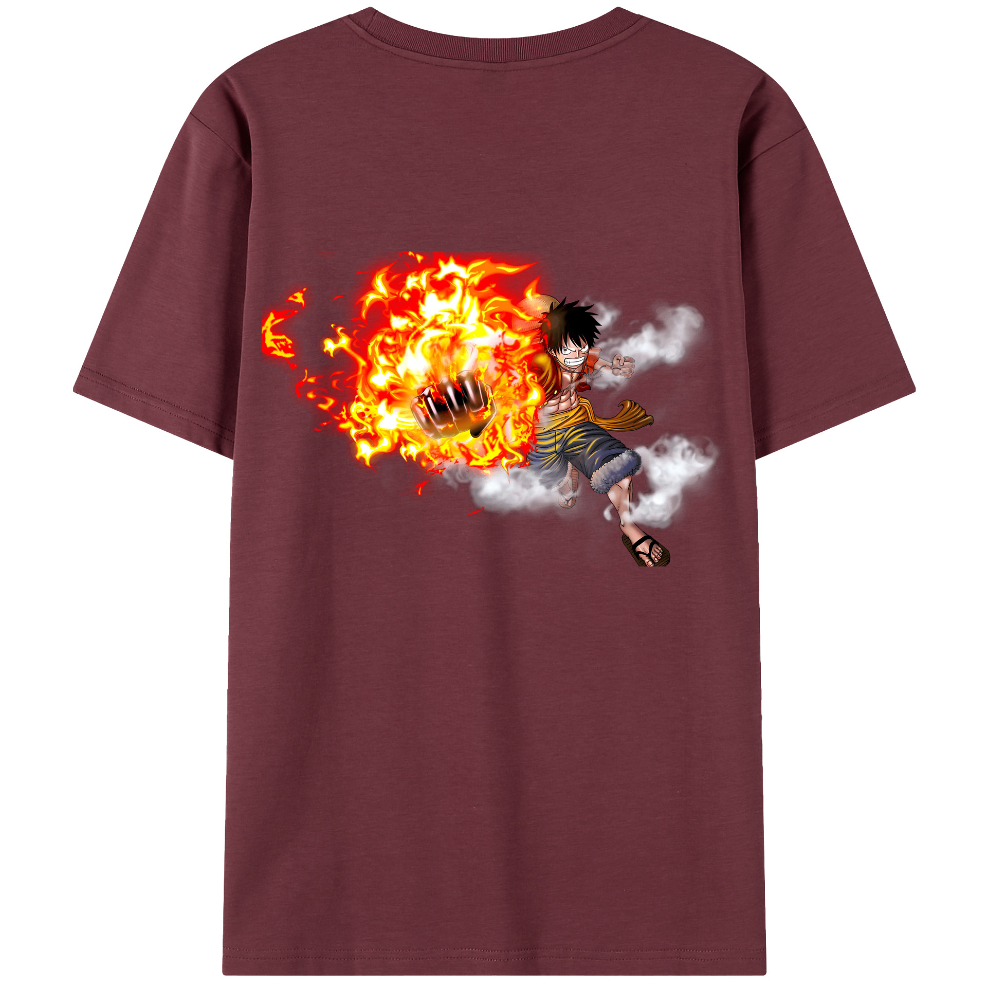 ワンピース モンキー・D・ルフィ ONE PIECE Monkey D. Luffy 綿100％半袖Tシャツ（背面プリント）